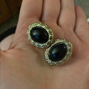 Elegant Black and Gold Earrings